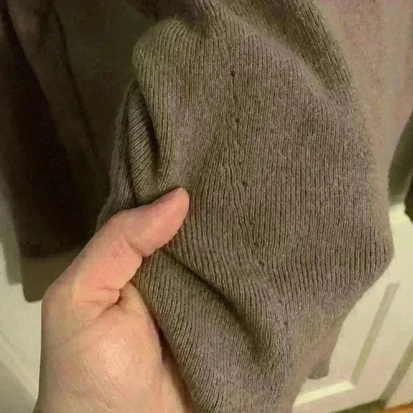 EVIDNT tan bell sleeve ruffle mock neck sweater, Women’s Size Small - Picture 4 of 8